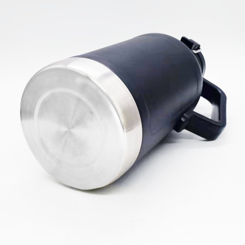 Credrink Growl'r 64oz Double paroi sous vide Triple isolation en acier inoxydable Growler avec poignée et bouchon à vis Adapté aux brasseries Garde la bière froide jusqu'à 48 heures