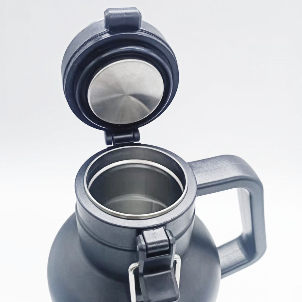 Credrink Growl'r 64oz Double paroi sous vide Triple isolation en acier inoxydable Growler avec poignée et bouchon à vis Adapté aux brasseries Garde la bière froide jusqu'à 48 heures