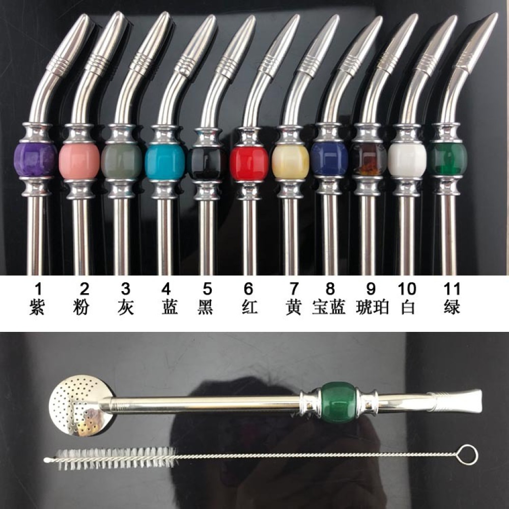 Pajitas Credrink Premium para Yerba Mate Bombilla Mate reutilizable de acero inoxidable con bolitas de colores Bombilla para tomar Mate y set de accesorios Bombilla con filtro de cabezal desmontable