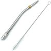 Credrink Traditional South american bombilla SET - Cleaning brush included Ergonomic design for Yerba Mate drinking Removable filter for easy cleaning 