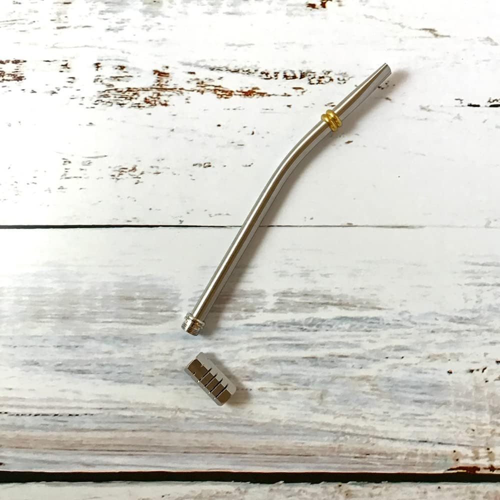 Bombilla tradicional sudamericana Credrink SET - Cepillo de limpieza incluido Diseño ergonómico para beber Yerba Mate Filtro removible para fácil limpieza