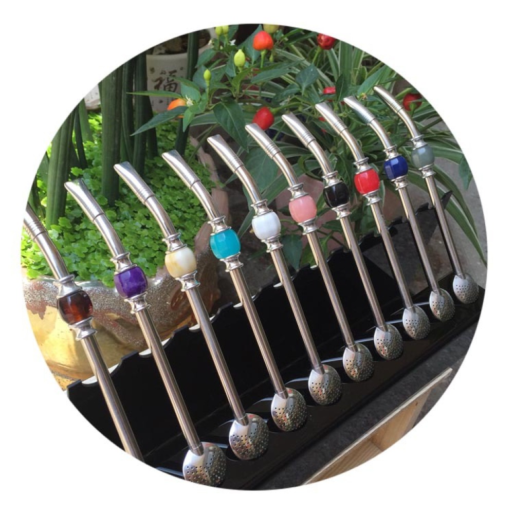 Pajitas Credrink Premium para Yerba Mate Bombilla Mate reutilizable de acero inoxidable con bolitas de colores Bombilla para tomar Mate y set de accesorios Bombilla con filtro de cabezal desmontable