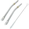 Credrink Traditional South american bombilla SET - Cleaning brush included Ergonomic design for Yerba Mate drinking Removable filter for easy cleaning 