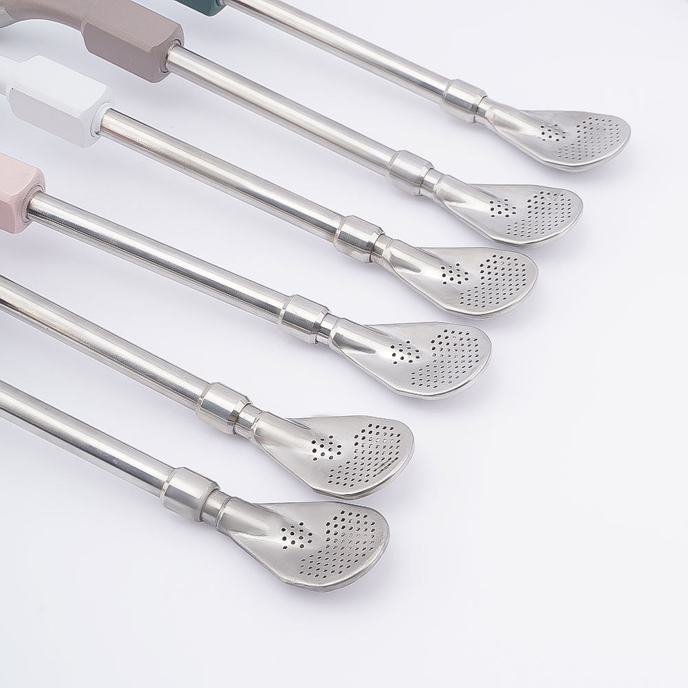 Bombilla de calabaza Credrink para yerba mate, filtro para beber, acero inoxidable 304 de grado alimenticio, cuchara de 19.5 cm de largo, bombillas, pajitas para juego de té de mate