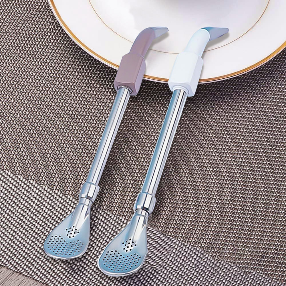 Bombilla de calabaza Credrink para yerba mate, filtro para beber, acero inoxidable 304 de grado alimenticio, cuchara de 19.5 cm de largo, bombillas, pajitas para juego de té de mate