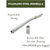 Credrink Traditional South american bombilla SET - Cleaning brush included Ergonomic design for Yerba Mate drinking Removable filter for easy cleaning 
