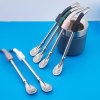 Credrink Yerba Mate Bombilla Gourd Drinking Filter Straws 304 Food-Grade Stainless Steel 19.5cm Long Spoon Bombillas Straws for Mate Tea Set