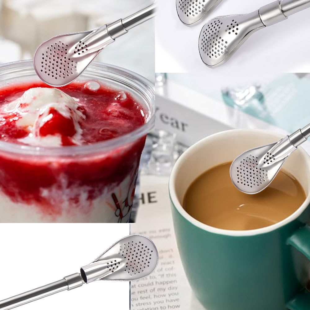 Pajitas de metal reutilizables Credrink, pajitas de acero inoxidable desmontables, bombillas para yerba mate, agua, té, pajitas con filtro, fácil de limpiar