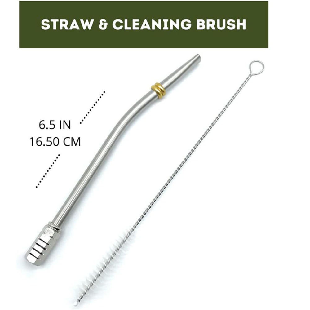 Bombilla tradicional sudamericana Credrink SET - Cepillo de limpieza incluido Diseño ergonómico para beber Yerba Mate Filtro removible para fácil limpieza