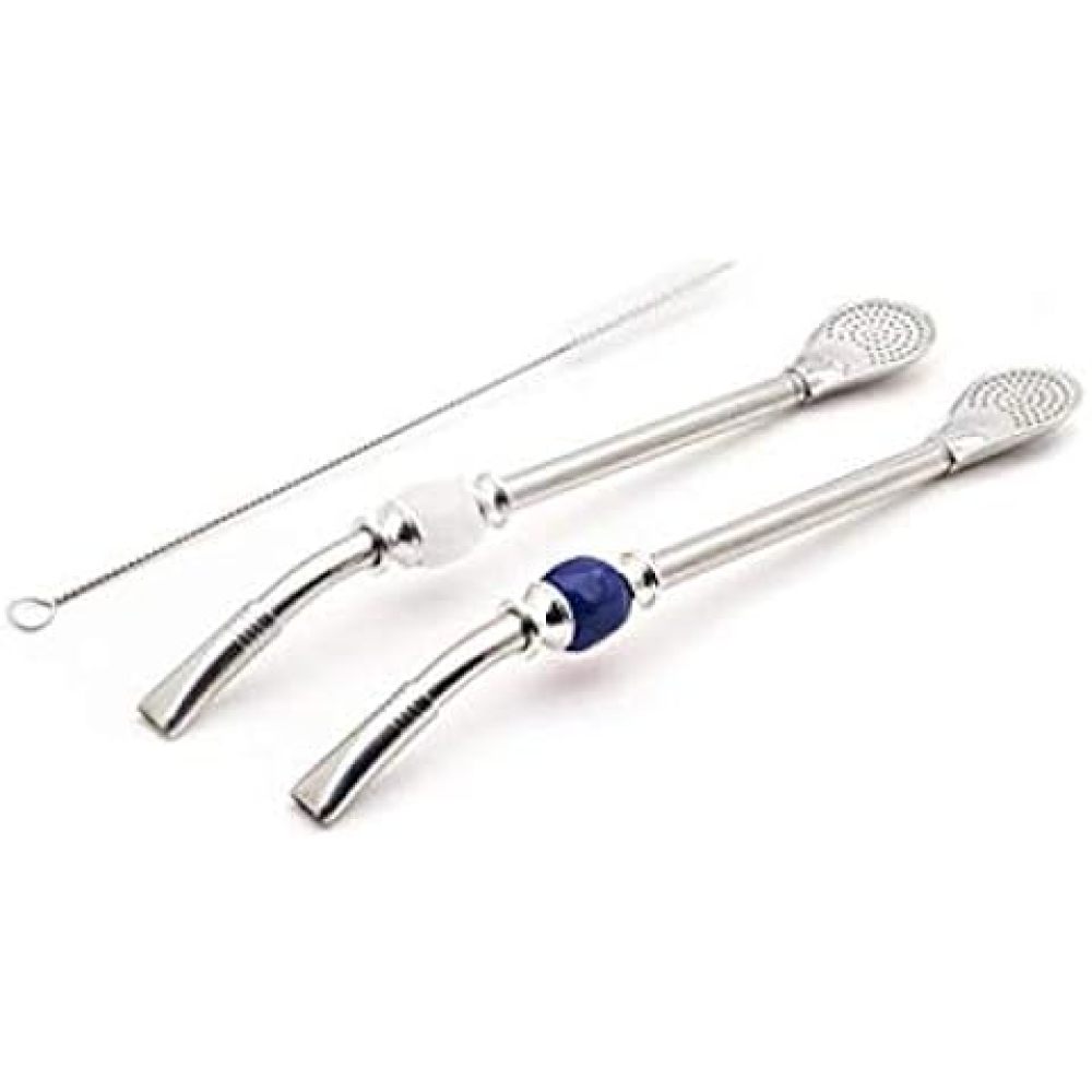 Pajitas Credrink Premium para Yerba Mate Bombilla Mate reutilizable de acero inoxidable con bolitas de colores Bombilla para tomar Mate y set de accesorios Bombilla con filtro de cabezal desmontable