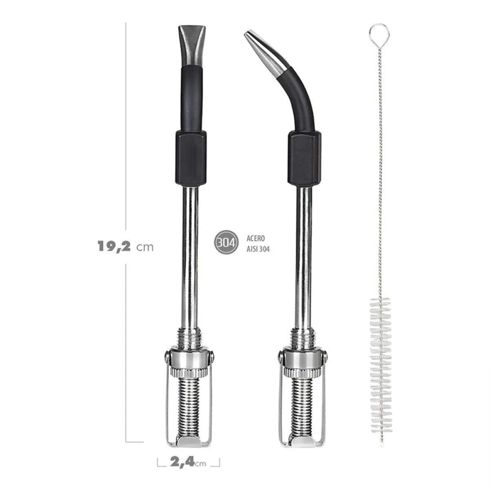 Credrink yerba mate bombilla square version with spring straw yerba mate tea fliter spoon straw