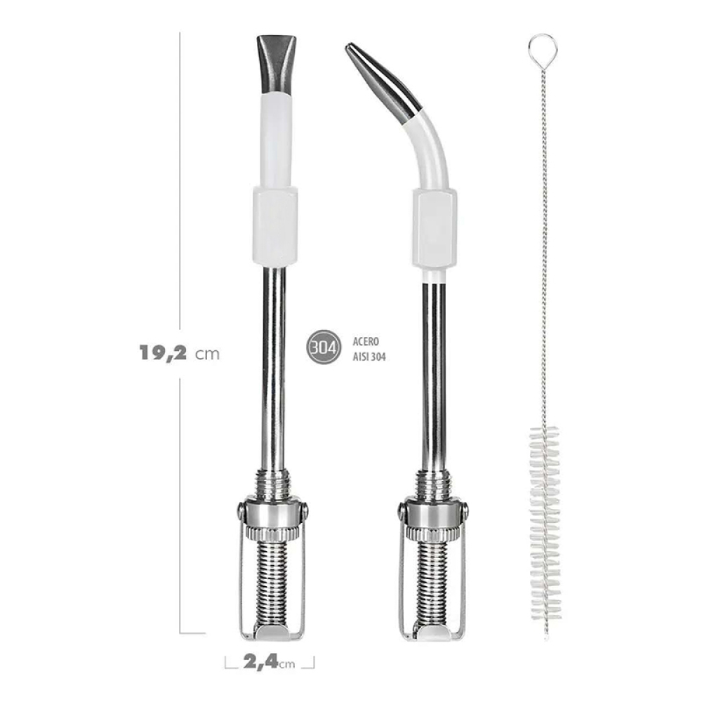 Credrink yerba mate bombilla square version with spring straw yerba mate tea fliter spoon straw