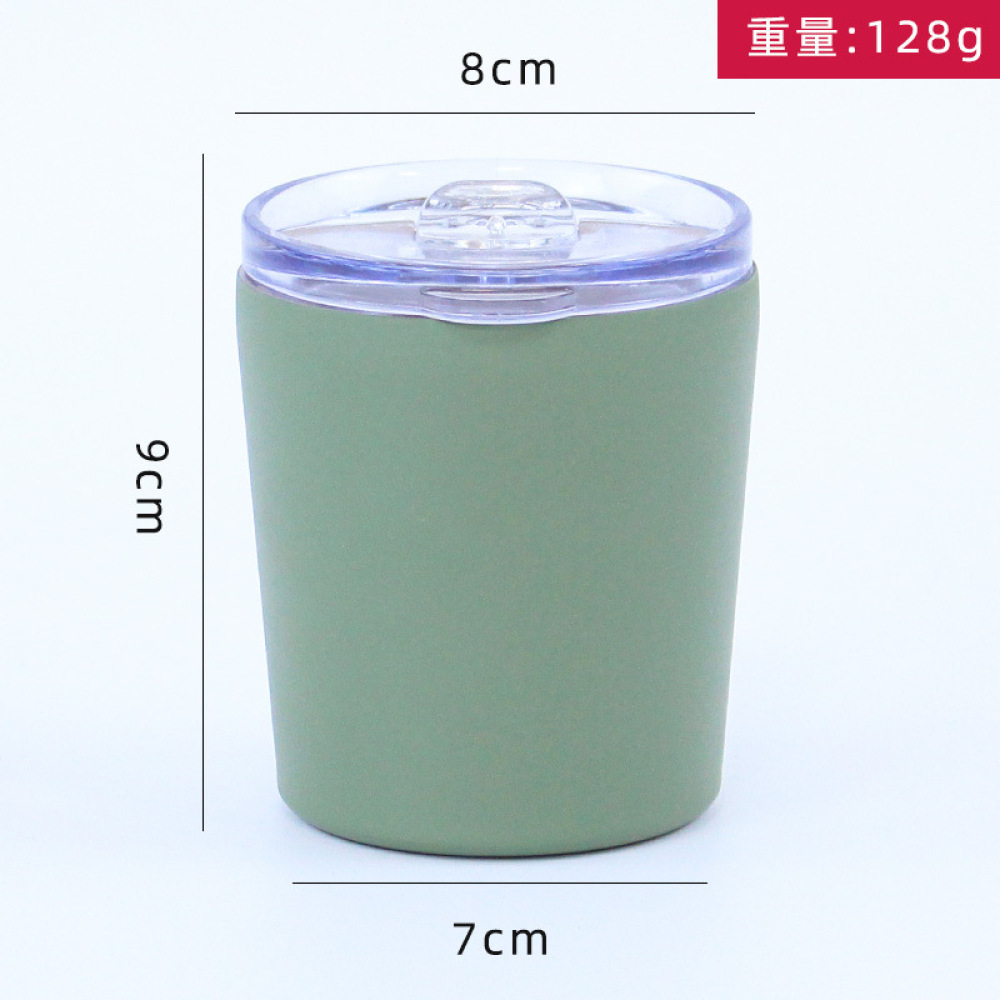 Credrink Mini lindo vaso de café para viajes, taza de café aislada de 8 oz con tapa, termo de café a prueba de fugas, vaso de café para bebidas frías y calientes, taza térmica reutilizable de acero inoxidable