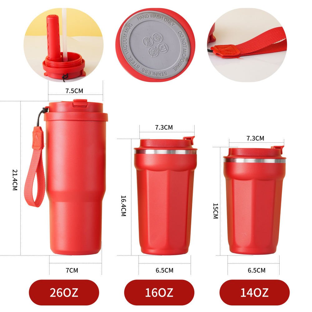 Vaso de viaje Credrink Coffee de 26 oz/780 ml, taza térmica con tapa funcional 2 en 1, a prueba de fugas, para bebidas frías y calientes, taza térmica reutilizable de acero inoxidable.