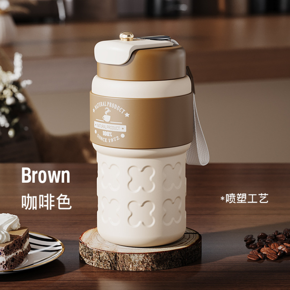 Vaso de viaje de café al vacío de doble pared Credrink, interior 316, exterior 304, taza de café con tapa, termo de café a prueba de fugas, vaso de café para bebidas frías y calientes, taza térmica reutilizable de acero inoxidable