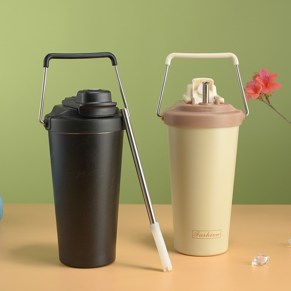 Credrink 500ml 750ml Coffee Travel tumbler Insulated Coffee Mug with handle Lid Leak proof Coffee Thermos  for Hot Cold Drinks Stainless Steel Reusable Thermal Cup