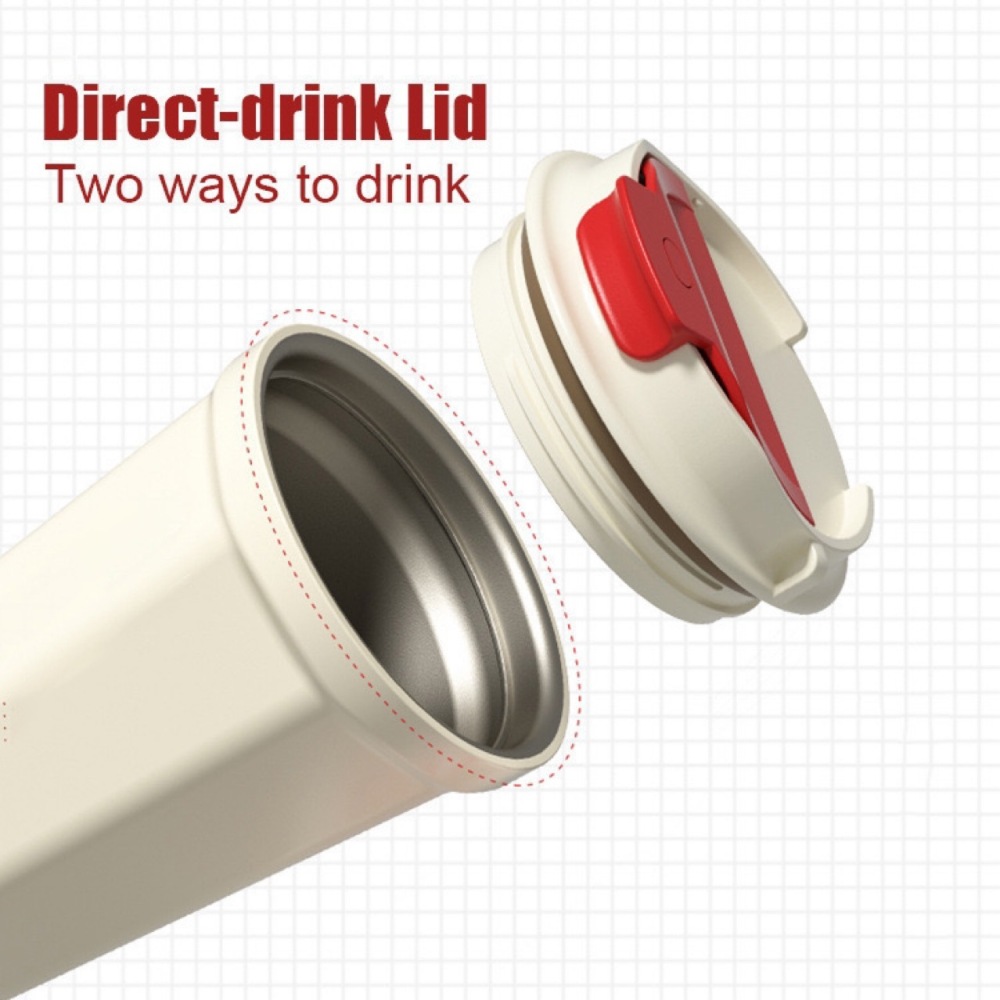 Credrink 380ml Coffee Travel tumbler Insulated Coffee Mug with Lid Leak proof Coffee Thermos with handle for Hot Cold Drinks