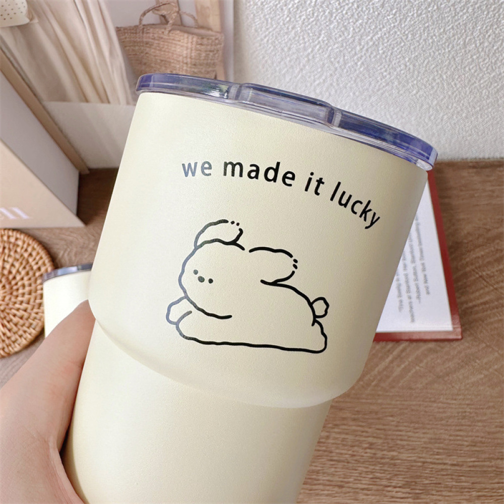 Стакан для кофе Credrink 500 мл с симпатичным дизайном, двойной стенкой, вакуумной изоляцией и герметичной крышкой