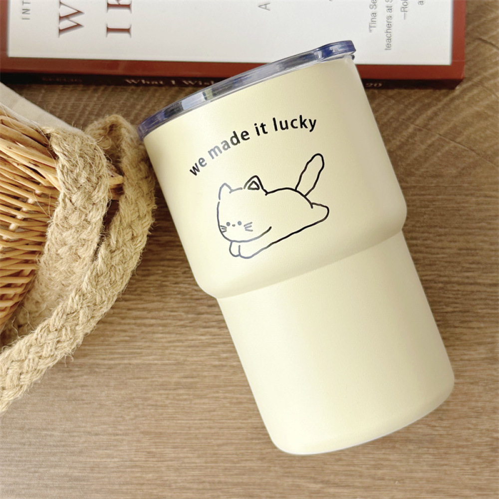 Стакан для кофе Credrink 500 мл с симпатичным дизайном, двойной стенкой, вакуумной изоляцией и герметичной крышкой