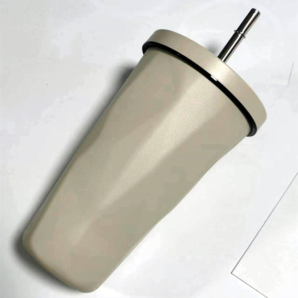 Credrink Coffee Travel Tumbler 16oz Tasse à café isotherme avec couvercle Thermos à café anti-fuite avec paille Gobelet à café pour boissons chaudes et froides Tasse thermique réutilisable en acier inoxydable