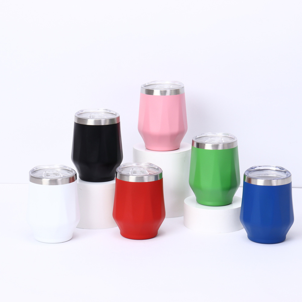 Gobelet à café de voyage Credrink 12 oz Tasse à café isotherme avec couvercle Gobelet à vin à double paroi anti-fuite pour boissons chaudes et froides Tasse thermique réutilisable en acier inoxydable