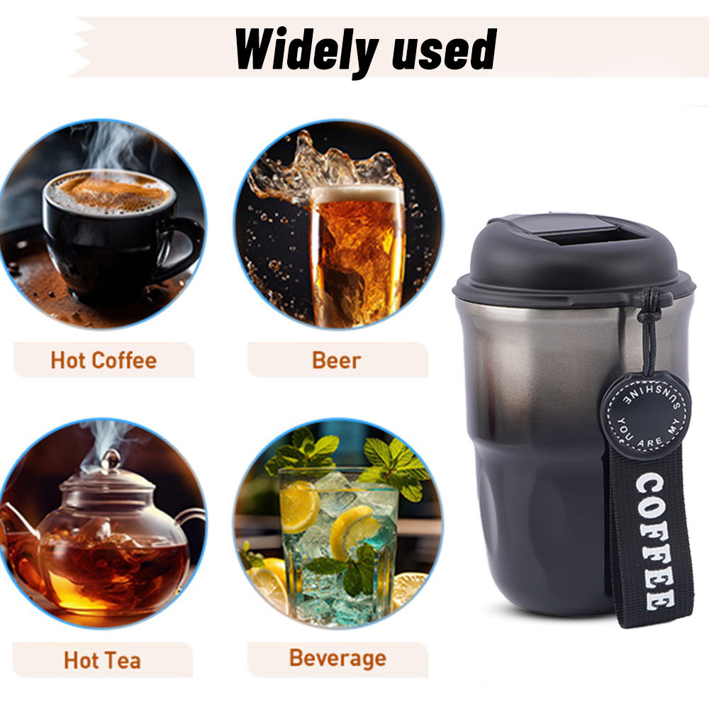 Credrink 320ml Coffee Travel tumbler Insulated Coffee Mug with Lid Leak proof Coffee Thermos Coffee Tumbler for Hot Cold Drinks Stainless Steel Reusable Thermal Cup