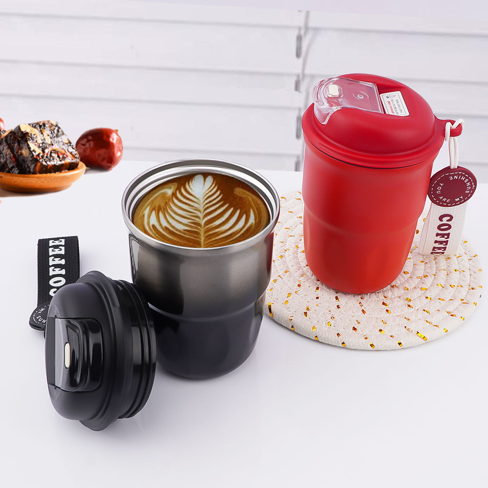 Credrink 320ml Coffee Travel tumbler Insulated Coffee Mug with Lid Leak proof Coffee Thermos Coffee Tumbler for Hot Cold Drinks Stainless Steel Reusable Thermal Cup