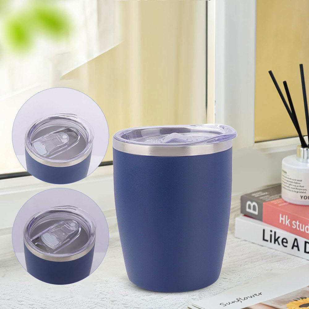 Credrink 10oz simple Coffee Travel tumbler Insulated Coffee Mug with Lid Leak proof Coffee Thermos Coffee Tumbler for Hot Cold Drinks Stainless Steel Reusable Thermal Cup