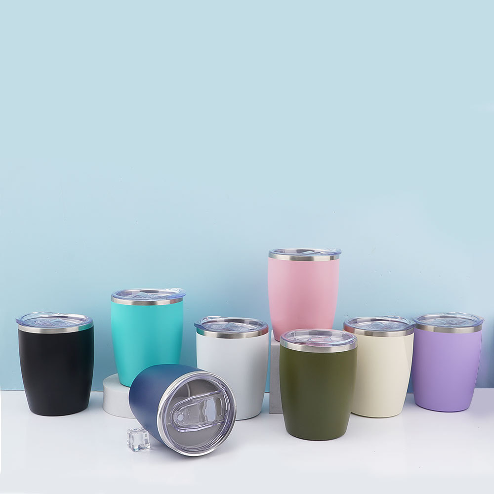 Credrink 10oz simple Coffee Travel tumbler Insulated Coffee Mug with Lid Leak proof Coffee Thermos Coffee Tumbler for Hot Cold Drinks Stainless Steel Reusable Thermal Cup