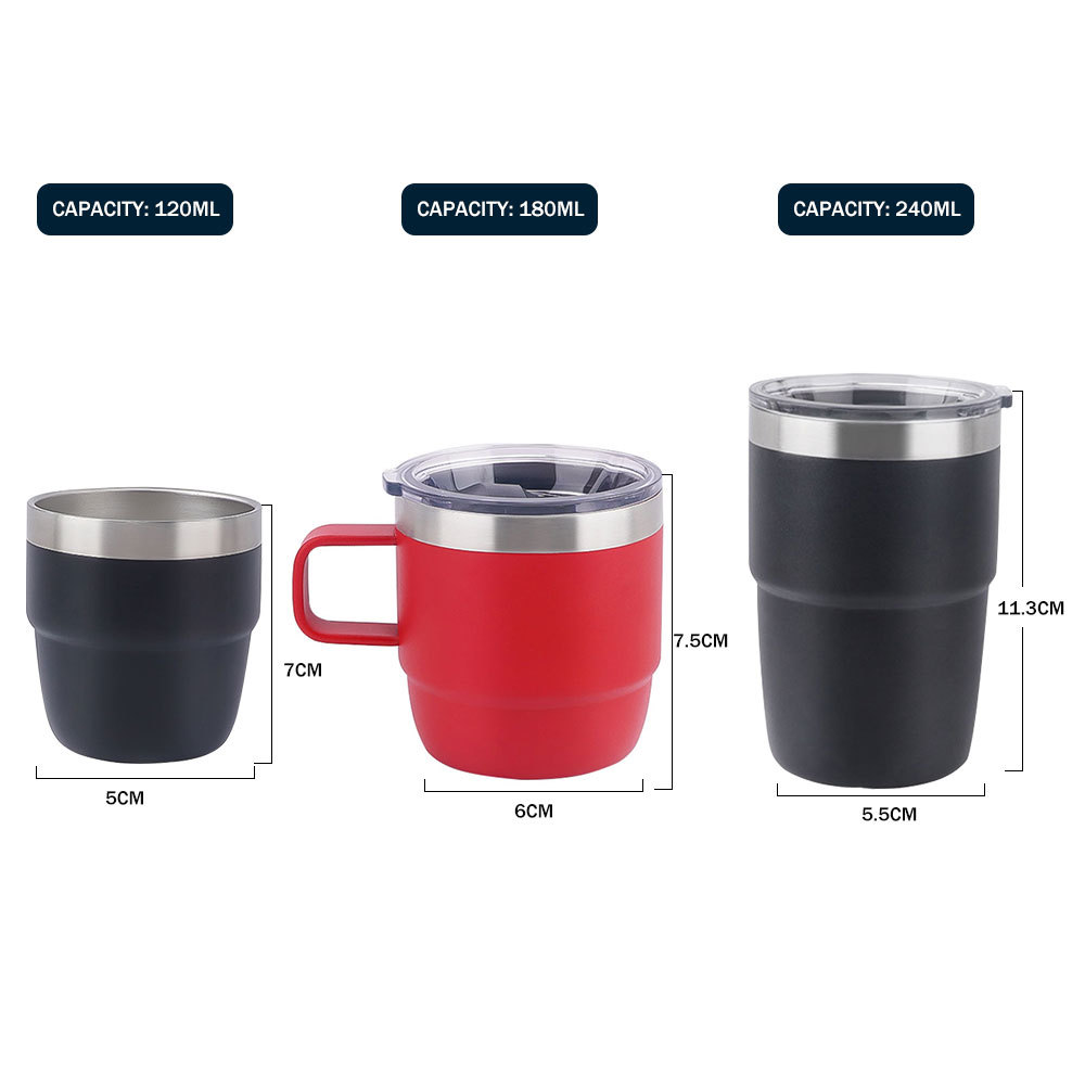 Credrink 120ml double wall Coffee Travel tumbler Insulated vacuum Stackable espresso cup Coffee Mug