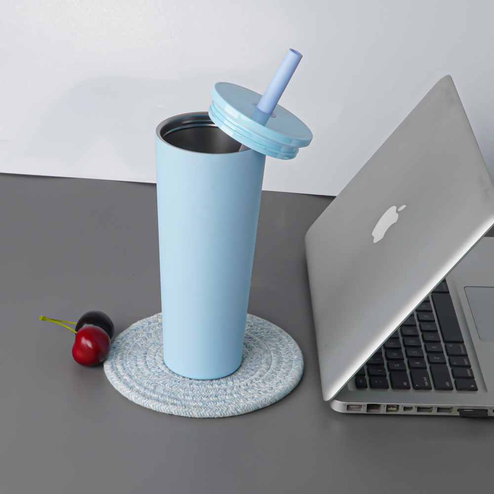 Credrink 710ml 850ml 커피 여행용 텀블러 손잡이 뚜껑이 있는 단열 커피 머그잔 누수 방지 커피 보온병 따뜻한 차가운 음료용 스테인리스 스틸 재사용 가능 보온 컵 빨대 뚜껑 포함