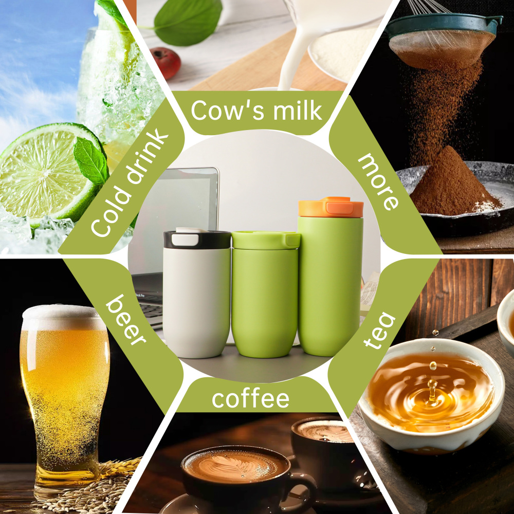 Credrink Coffee Travel tumbler 350ml 500ml Insulated Coffee Mug with Lid Leak proof Coffee Thermos Coffee Tumbler for Hot Cold Drinks Stainless Steel Reusable Thermal Cup