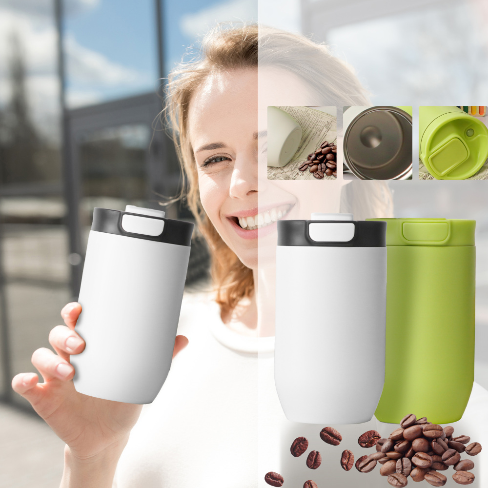 Credrink Coffee Travel tumbler 350ml 500ml Insulated Coffee Mug with Lid Leak proof Coffee Thermos Coffee Tumbler for Hot Cold Drinks Stainless Steel Reusable Thermal Cup