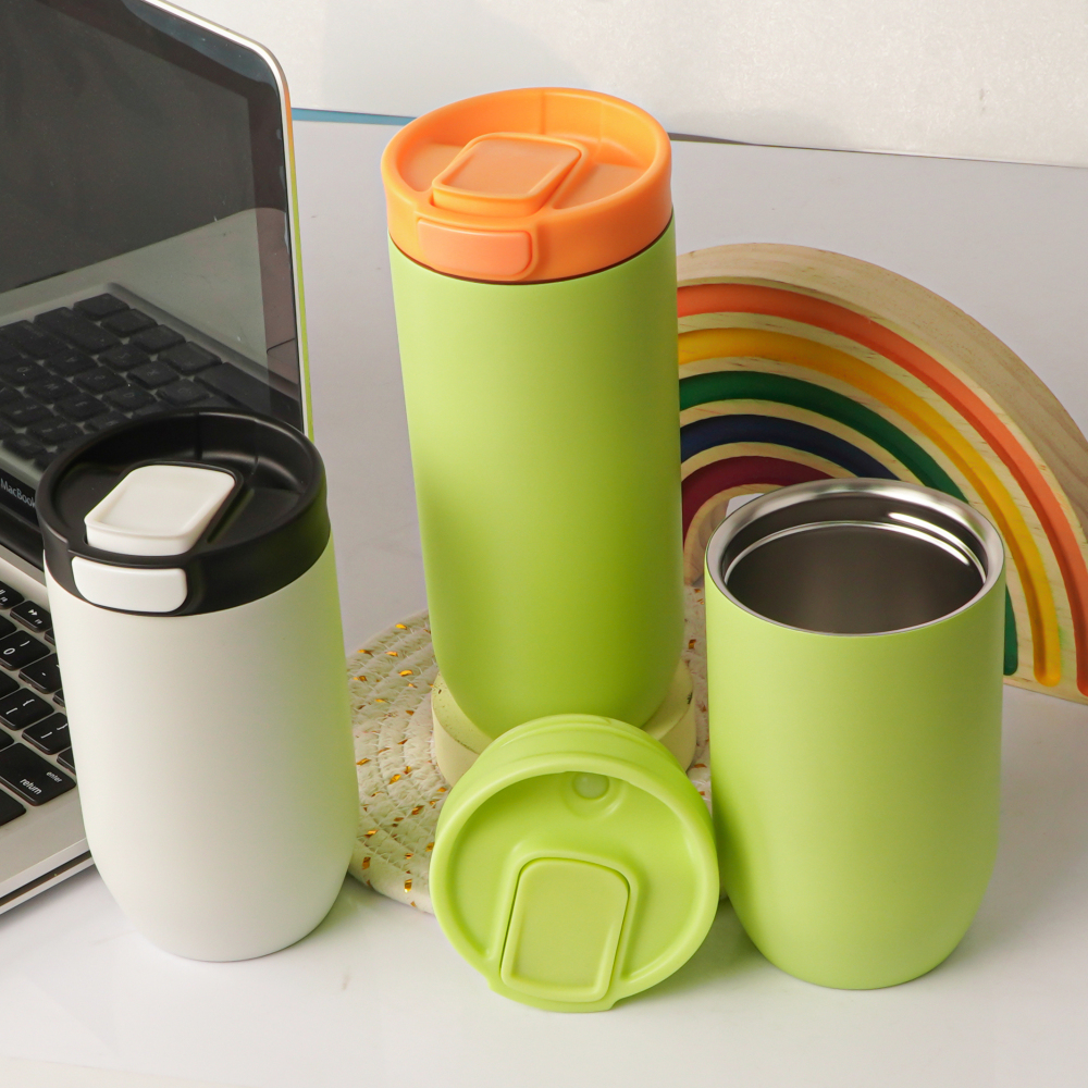 Credrink Coffee Travel tumbler 350ml 500ml Insulated Coffee Mug with Lid Leak proof Coffee Thermos Coffee Tumbler for Hot Cold Drinks Stainless Steel Reusable Thermal Cup