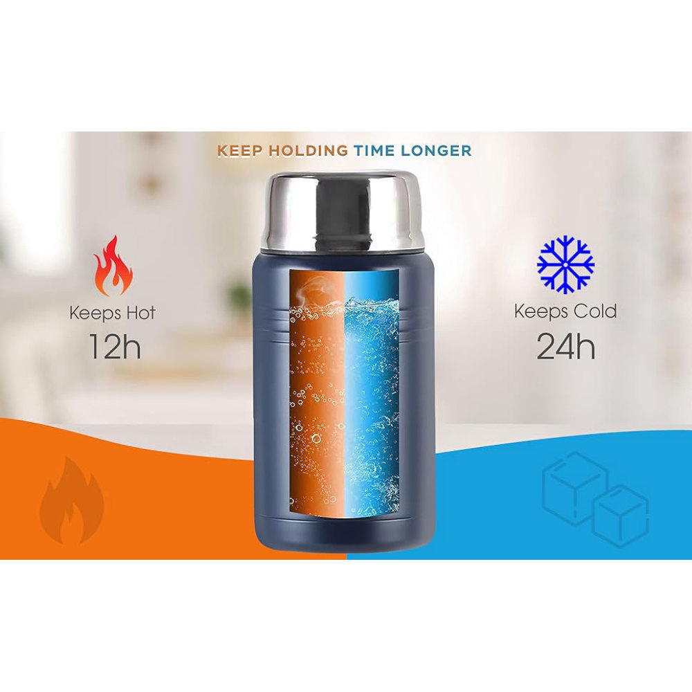 Récipient alimentaire isotherme Credrink 25 et 17 oz Jusqu'à 12 h de chaud et 24 h de froid Pot et cuillère isothermes en acier inoxydable 316 pour aliments chauds et soupes pour adultes