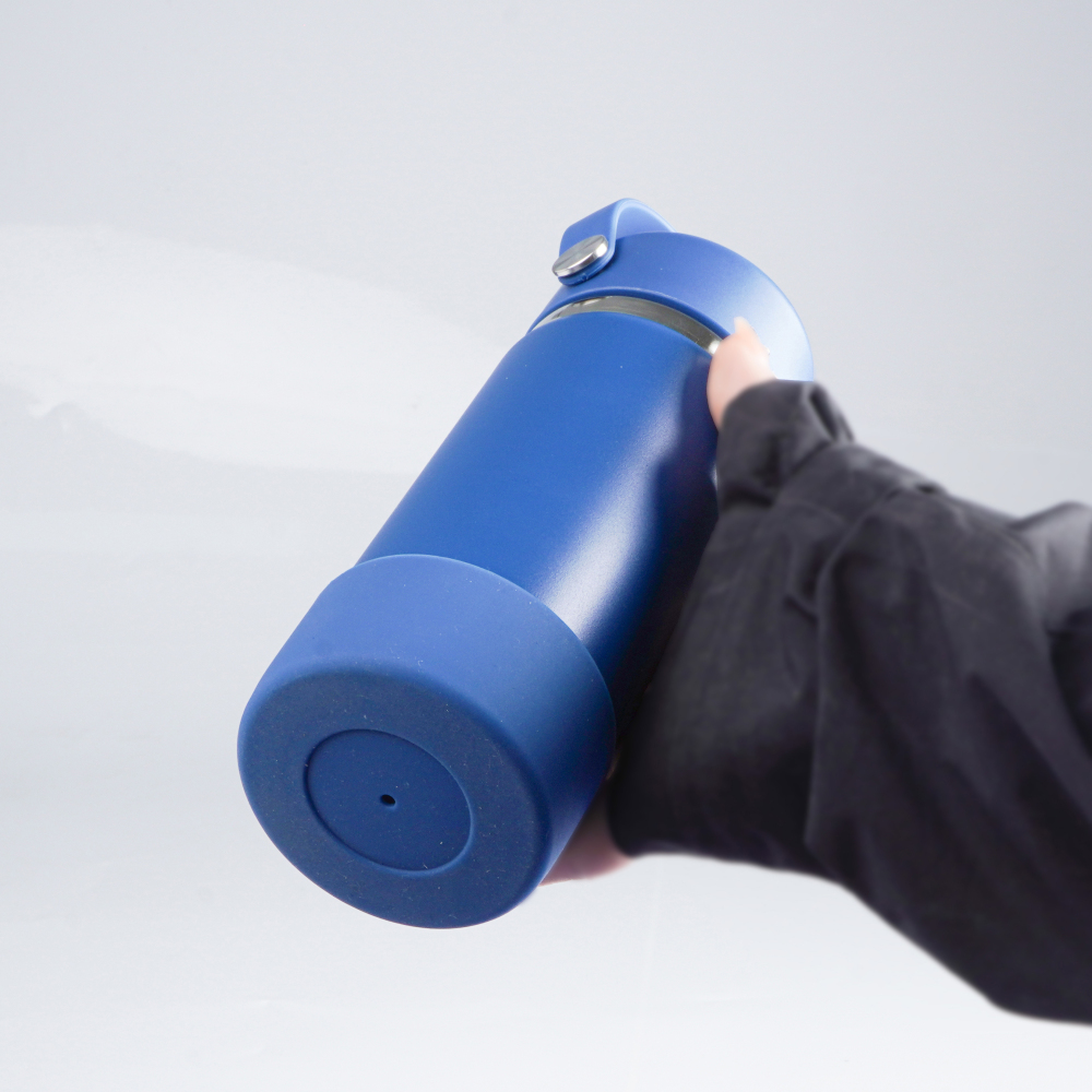 Bouteille d'eau isotherme en acier inoxydable à large ouverture avec couvercle à paille étanche et refermable pour boissons froides, gourde de sport, voyage, voiture et école