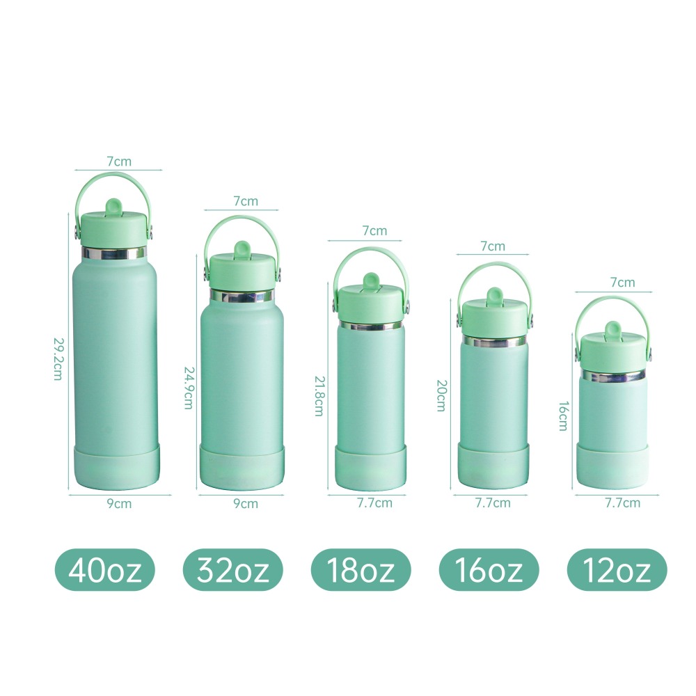 Bouteille d'eau isotherme en acier inoxydable à large ouverture avec couvercle à paille étanche et refermable pour boissons froides, gourde de sport, voyage, voiture et école