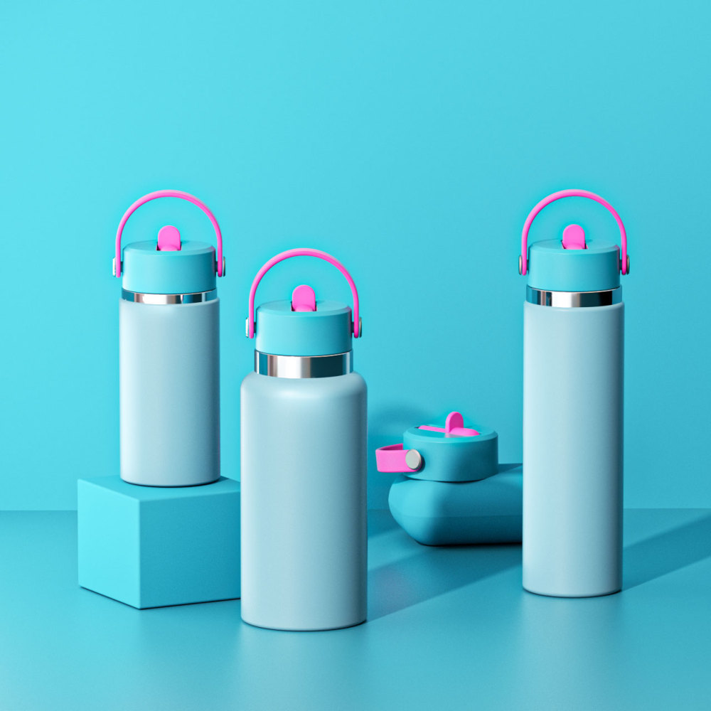 Bouteille d'eau isolée sous vide en acier inoxydable à large ouverture HYDRO FLASK de Credrink en gros avec couvercle à paille refermable étanche pour boissons d'eau froide, sport, voyage, voiture et école