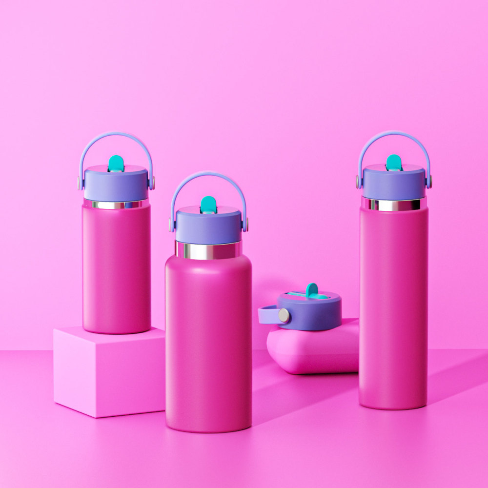 Bouteille d'eau isolée sous vide en acier inoxydable à large ouverture HYDRO FLASK de Credrink en gros avec couvercle à paille refermable étanche pour boissons d'eau froide, sport, voyage, voiture et école