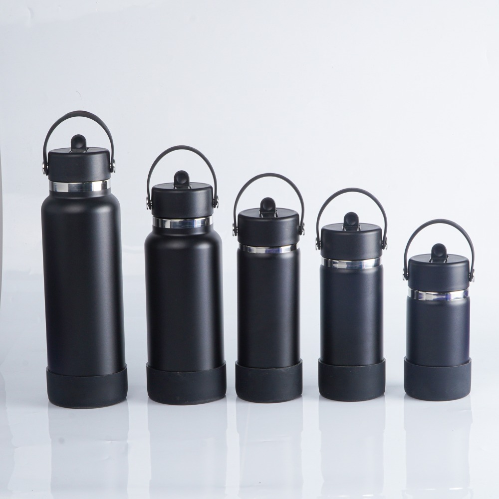 Bouteille d'eau isotherme en acier inoxydable avec couvercle à paille refermable et étanche pour boissons froides, sport, voyage, voiture et école