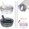 Credrink wholesale  40oz Tumbler Detachable Flip Straw Lid for Stanley Cup Accessory, Lids for Stanley Cups, Leak Proof Lids with Stanley Cup Accessories Compatible with Stanley Cups Cover (Black & Cream)