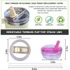 Credrink wholesale  40oz Tumbler Detachable Flip Straw Lid for Stanley Cup Accessory, Lids for Stanley Cups, Leak Proof Lids with Stanley Cup Accessories Compatible with Stanley Cups Cover (Black & Cream)