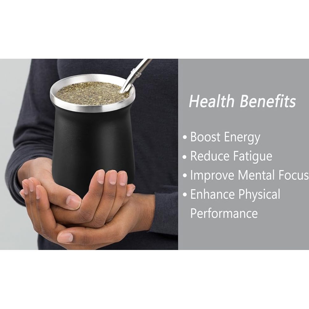 Juego de mate y bombilla Credrink Mate de calabaza de acero inoxidable con 2 pajitas y 1 cepillo de limpieza - Doble pared Fácil de usar y limpiar