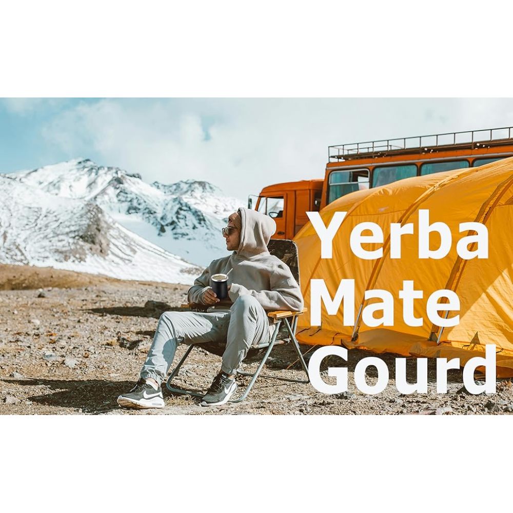 Juego de mate y bombilla Credrink Mate de calabaza de acero inoxidable con 2 pajitas y 1 cepillo de limpieza - Doble pared Fácil de usar y limpiar