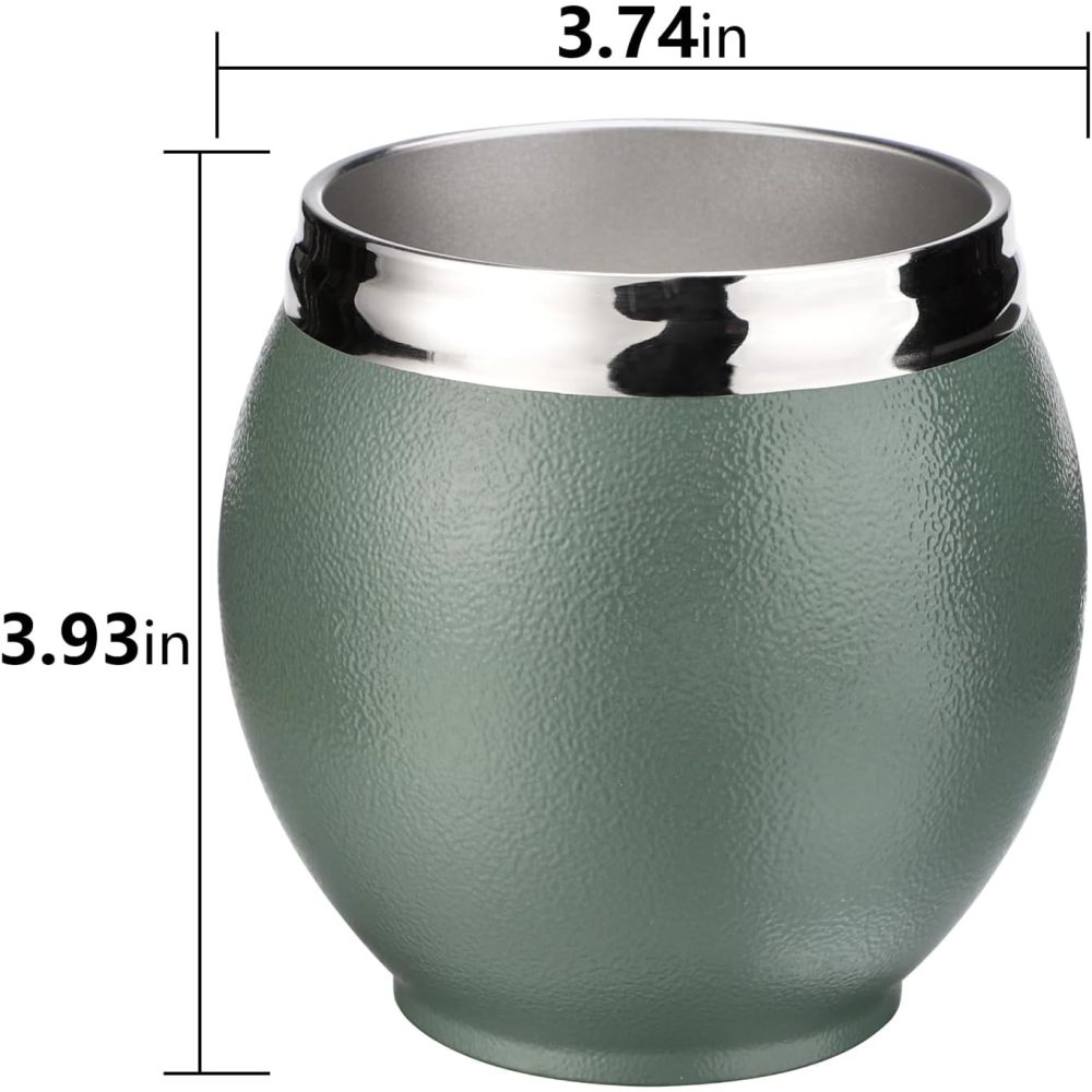 Mate de acero inoxidable de 9 oz con doble pared de Credrink para yerba mate