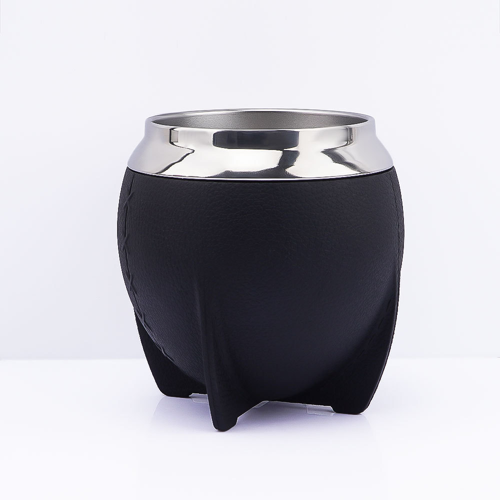 Juego de tazas de té de acero inoxidable de 9.5 oz con bombilla y calabaza mate de Credrink, taza de café antiescaldaduras con aislamiento térmico de doble pared, taza de vacío, taza de bebida aislada portátil para bebidas frías y calientes