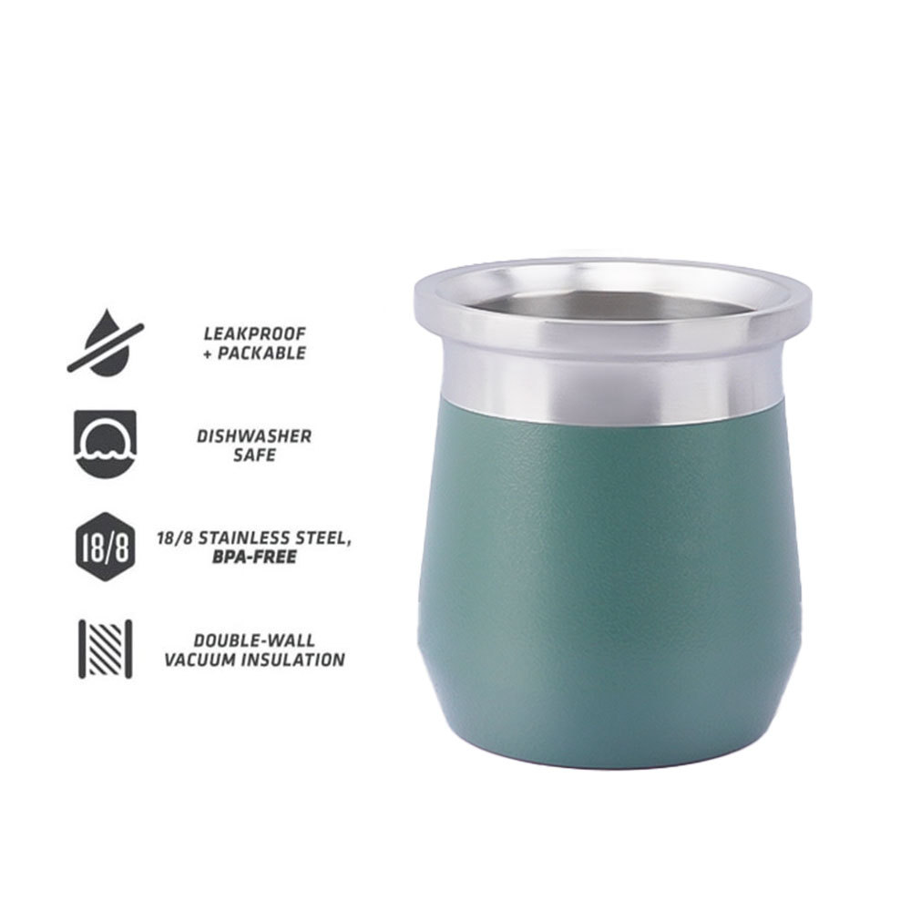 Mate de acero inoxidable de 280 ml con doble pared de Credrink