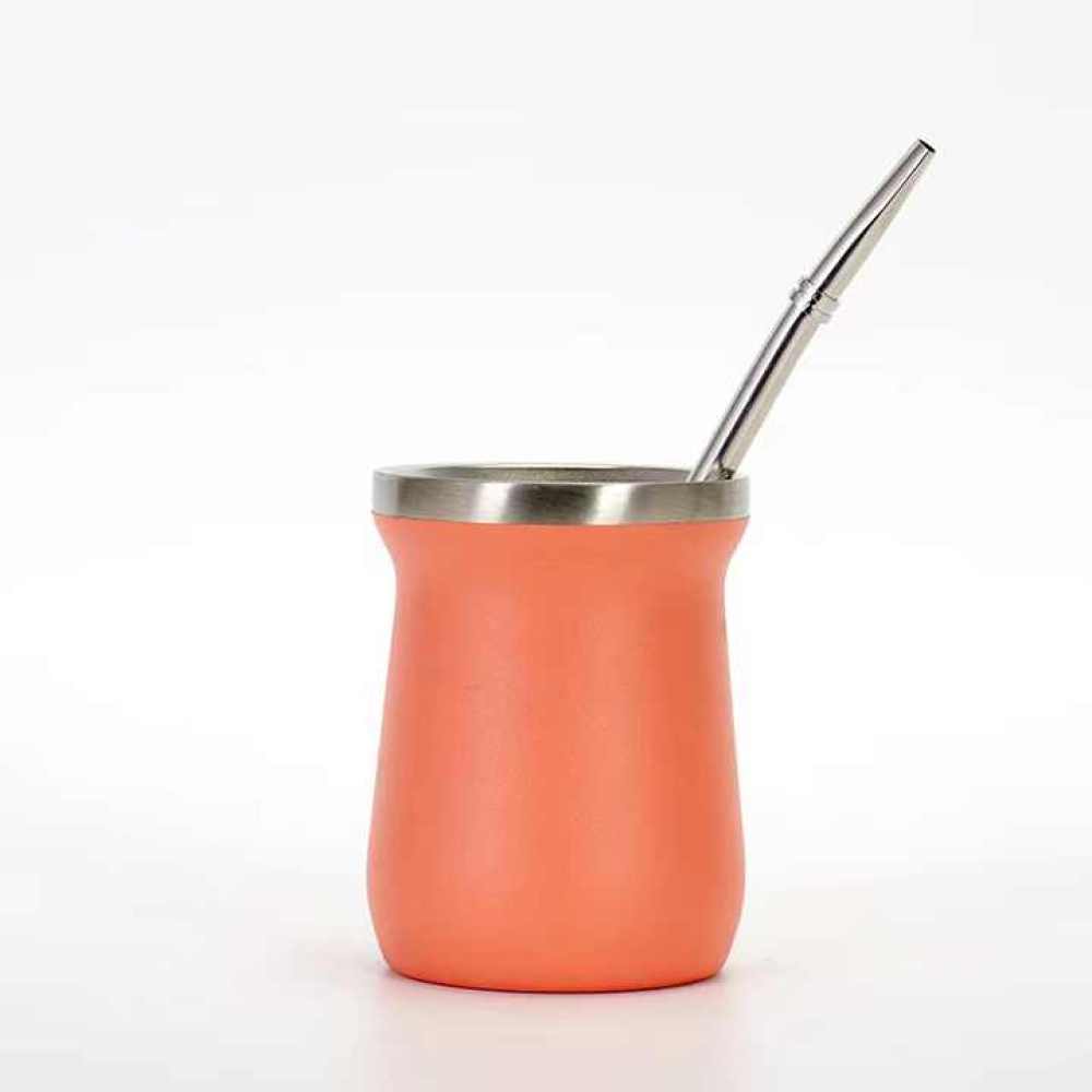 Mate de acero inoxidable de 6 oz con doble pared de Credrink para yerba mate