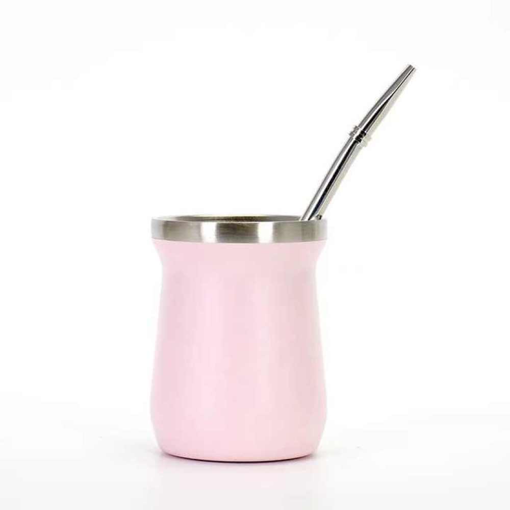 Mate de acero inoxidable de 6 oz con doble pared de Credrink para yerba mate