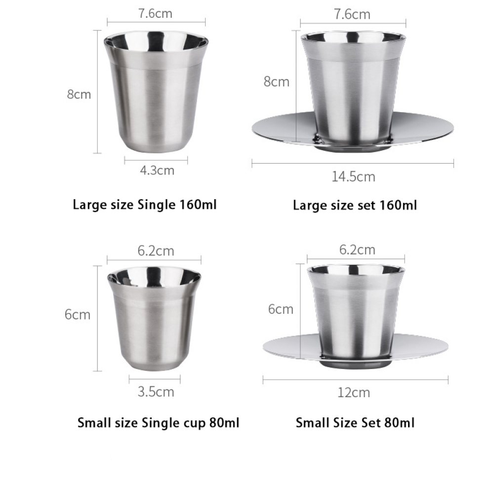 Mate de calabaza de acero inoxidable de 80 ml de Credrink, taza de té de doble pared para yerba mate